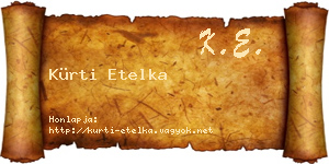 Kürti Etelka névjegykártya